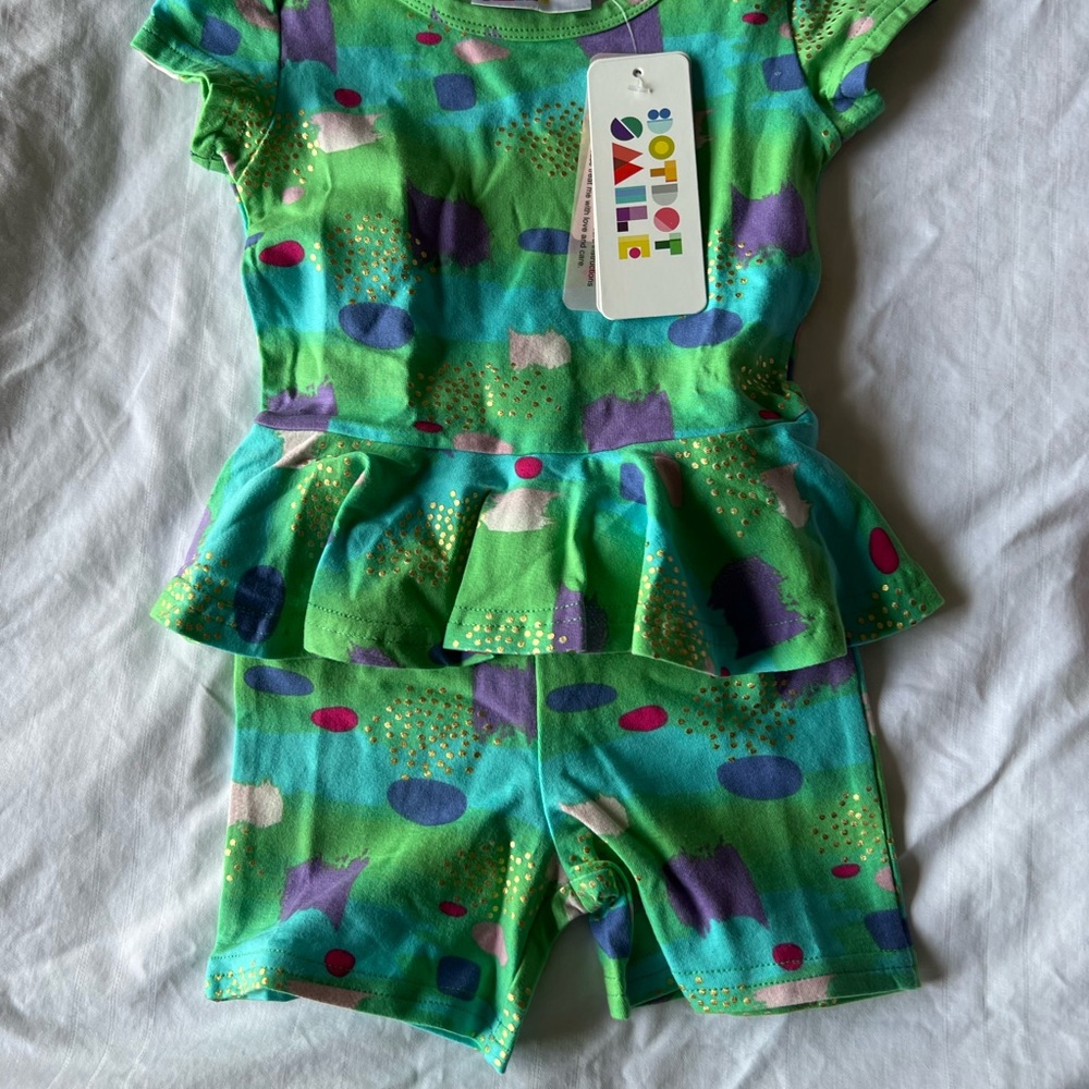 Dot Dot Smile Green and Purple Kids Bodysuit
